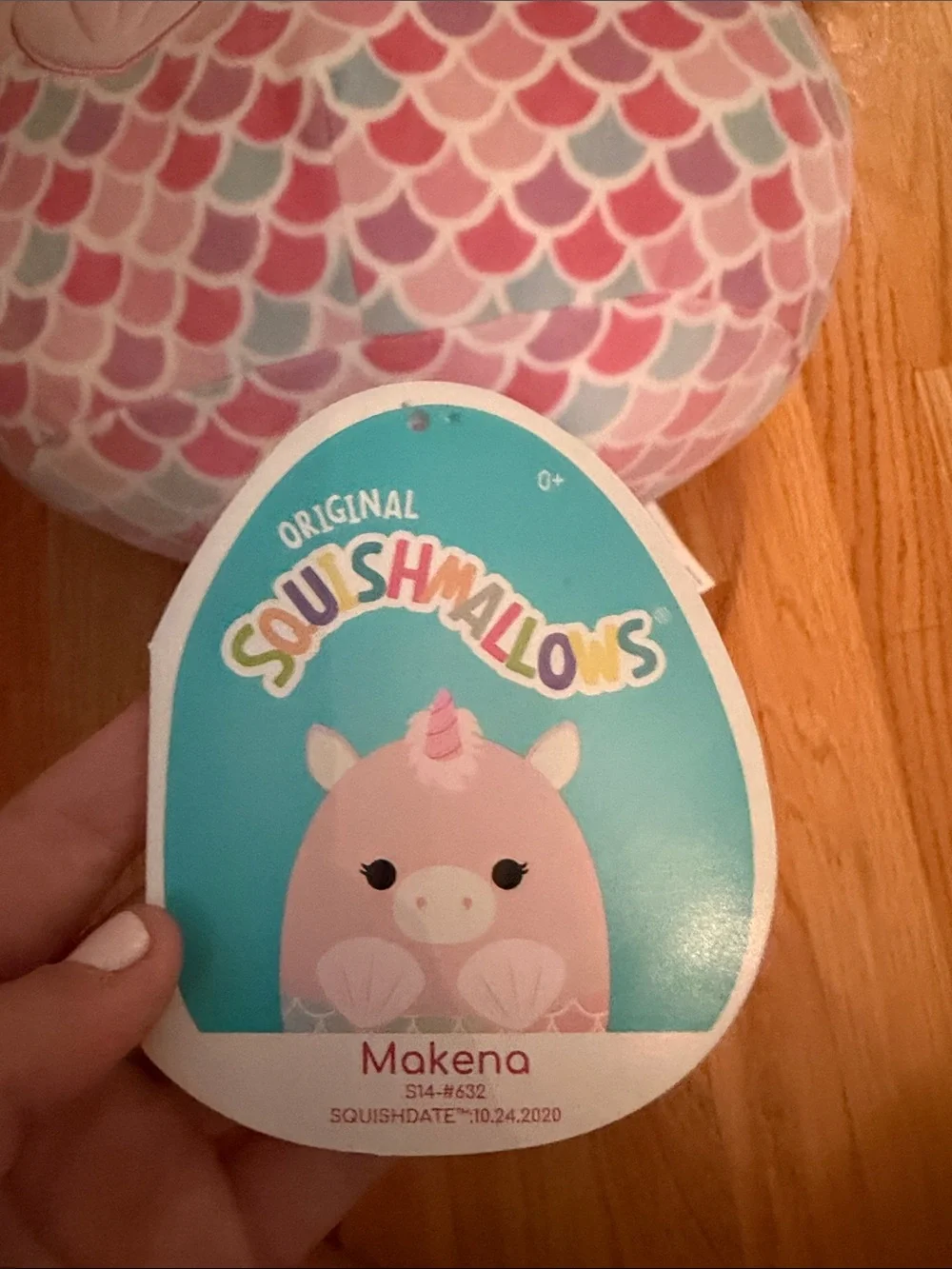 Squishmallows Pastel Pink Mermaid Unicorn Pillow